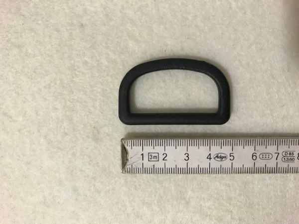 Ring Halbrund Kunststoff Schwarz 40mm
